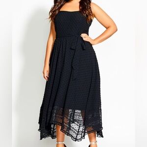 Size 12 City Chic Flirty Nature Dress Black NWTS
